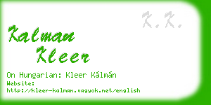 kalman kleer business card